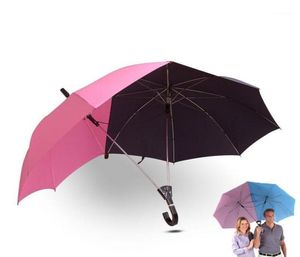 창조적 인 자동 두 사람 우산 대형 구역 이중 연인 커플 패션 다기능 윈드 스루 17544106