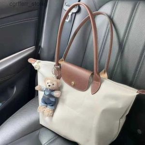 Bolsas de fraldas moda clássica bolinhos de nylon um ombro de um ombro de grande capacidade dobrável bolsa de mamãe sub -axil mamãe saco de bolsa 2024 L410