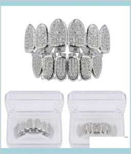 Grillz Dental Body Hip Hop Jewelry Mens Diamond Forme Forme Scarms Gold Out Grills Rapper Men Fashion Association Drop 4295783