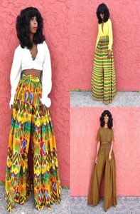 African 2020 News Ladies Clothes Dashiki Stampa pantaloni larghe gambe bazin pantaloni in vita alta ankara Abiti africani per donne T7510072