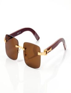 France Classic buffalo horn wood plain mirror glasses fashion rimless rectangle men sunglasses lunettes de soleil with original bo9592104