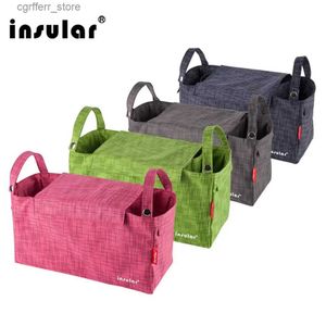 Diaper Bags New INSULAR Cart hanging Portable 600D Polyester Mommy Travel Baby Diaper Bag Thermal Stroller Hanging Nappy Bag L410