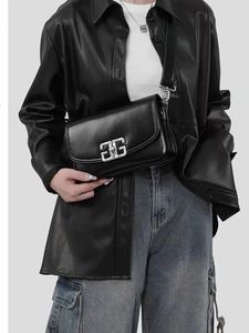 Catene versatili di moda nera con coulisse Black Versatile Bote Bag Donne vera pelle Lady Spalla Crossbody di alta qualità