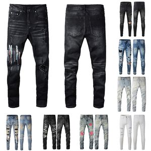 Maschile jeans designer da donna jeans angoscia biccherla strappata denim dritto per uomo stampe army fashion mans pantaloni magri