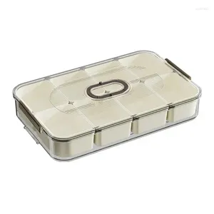 Storage Bottles Divided Food Serving Tray With Lid Fridge Organizer Bins 8 Compartments For Nuts Candies Veggies