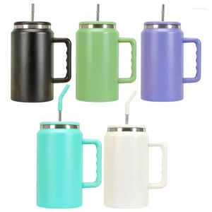 Canecas Aço inoxidável Copo de café Camping ao ar livre caneca ocidental com alça de água portátil isolada para ferramentas de bebidas