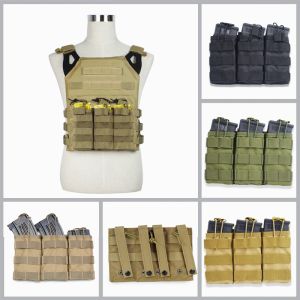 Tillbehör 1000D Nylon Singel / dubbel / trippel Magazine Pouch Tactical M4 Military Pouch Molle Paintball Airsoft Magazine Pouch