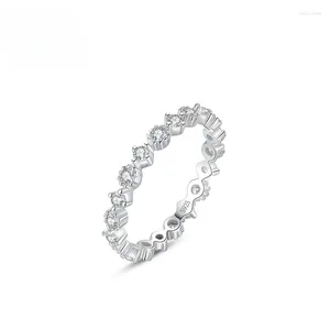 Cluster Rings 925 Silver Ring Women's Product Japanese And Korean Simple Diamond Set Elegant Luxury Wedding Jewelry