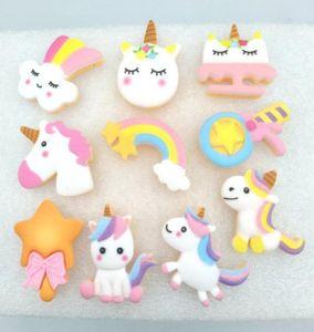 20pcslot Kawaii Unicorn Rainbow Star Harts Flat Back Cabochon Scrapbooking Hair Bow Center Utsmyckningar Diy Accessories Y01076350669