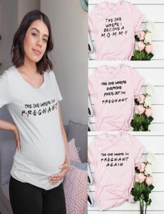 I039m 임신 셔츠 베이비 발표 임신 셔츠 의류를위한 tshirt가있는 짧은 슬리브 임신 여성 5003787