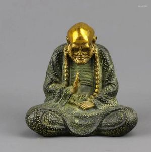 Figurine decorative Statue di rame Bodhidharma Buddha Ornament Piccola decorazione domestica artigianato