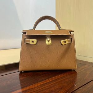 7A Nível original Mini Bolsa de designer de qualidade de segunda geração Bolsa de couro feminina bolsa de moda Bolsa Crossbody Bag Epsom couro pago com couro de cabra 19cm