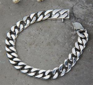 Miami Cuban Chain Bracelet Men 925 Sterling Silber Curb Chain Link Biker Hippie Hip Hop Männer Schmuckparty Geschenke998264456353700