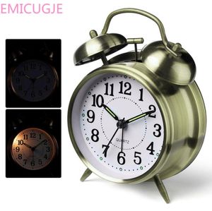 Orologio da scrivania Regalo di sveglia rumoroso Creative Alarm Alarm Bwin Bell con composizione stereoscopica retroilluminazione6976848