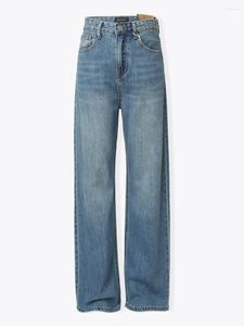 Kvinnors jeans vintage Wash Craft Classic Retro Floor Sweeping Wide Len Denim Pants