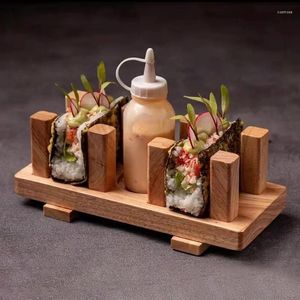 Plates Creative Wood Molecular Cuisine Table Seary Multi Grid Dim Sum Plate Sushi dessert Restaurang Specialitet