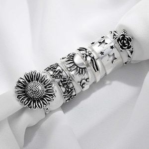 Ny Bohemian Fashion Star Sunflower Ring Set