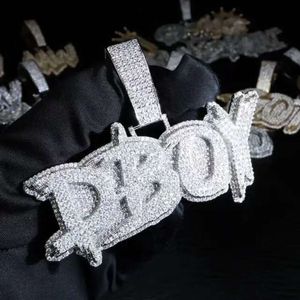 Iced Out Moissanite Diamond Hip Hop Pendant lyxig 10k guldhalsband med mer glans än naturliga diamanter