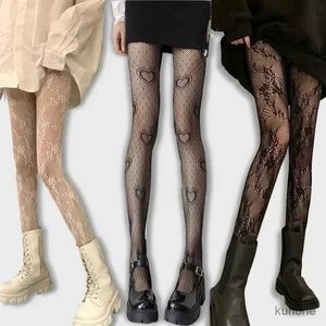 Calzini hosiery cuore floreale maglia giapponese ragazza lolita ins calzette bianche da collantne di collant per le donne calze estate