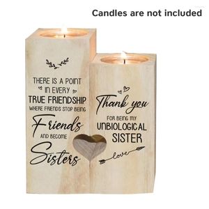 Candle Holders Wooden Holder Home Decor Birthday Gift Candlestick Double Sided Printing Centerpiece Festival Free Standing Dinning Table