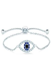 Классические браслеты из очарования 01CT 3 мм черный цвет Moissanite Demon Eye Bracelet для женщин 925 Серебряный серебро