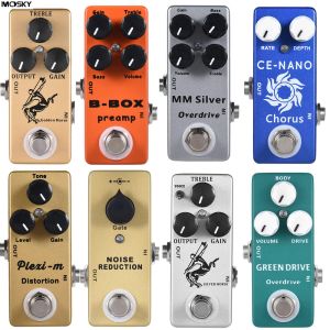 Kable Mosy zasilacz 6 Way Pedal Guitar Pedal Pedal Pedal True Bypass HP LP Overdrive Baoster Opóźnienie Rozpłóż Reverb Fuzz Loop