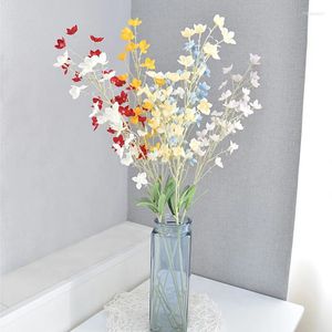Dekoracyjne kwiaty symulacja Campanula Flower DIY Wedding Buquet Silk Artegialial Home Table Decoration Pography Prop