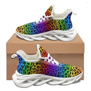 Casual Shoes Gradient Leopard Muster kearresistente leichte Maschenmarke Design Atmungsaktives runder Zehen Sneaker DIY Tenis Maskulino