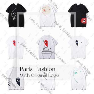 Designer mass moda tocar camisetas de verão camiseta de luxo clássico coração bordado algodão vermelho olhos olhos casais tshirt de manga curta 736