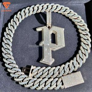 18mm Vvs Diamond Moissanite Chain Necklace 925 Sterling Silver Mens Miami Cuban