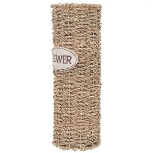 Wazony tkany uchwyt na wazon kwiatowy rattan ornament ręcznie robiony suszony boho dekoracja domu