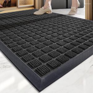 Carpets Nordic Entrance Doormat Rubber Anti Slip Bottom Door Rug Bedroom Living Room Carpet Plaid Dustproof Floor Mat Home Decor