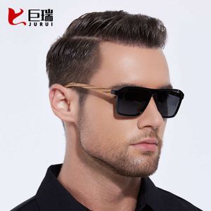 New Minimalist, Comfortable, Lightweight Polarized with Fashionable Texture, Bamboo Wood Legs, Mature and Bold Sunglasses