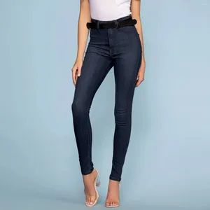 Jeans femminile in jeans for women plus size blu scuro classico a medio tasche magro pantaloni pantaloni quotidiano vita quotidiana