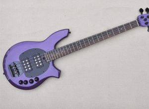 Kablar 4 strängar Purple Electric Bass Guitar med Rosewood Fretboard White PickGuard Active Picups 24 FRETS
