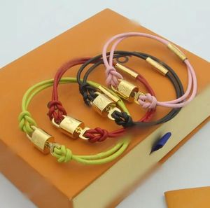 Fashion Designer High End jewelry Bracelet letter gold lock double leather bracelet Classic women Charm bracelets