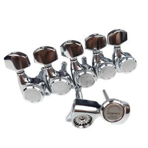 Gitarr 1 Set Guitar Locking Tuners Electric Guitar Machine Heads Tuners Lock String Tuning Pinns Chrome Silver Made in Korea