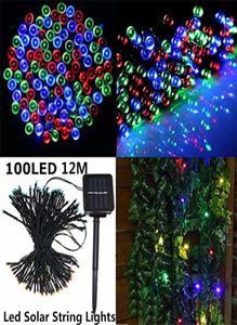 Luci di Natale a LED esterna 100led 12m a LED a LED a LED solare Lead Luci da fata per il giardino natalizio per le vacanze sposa