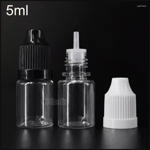 Storage Bottles 5ml PET E Juice Liquid Bottle Empty Plastic Dropper With Child Proof Caps And Long Thin Tips 3000pcs/lot