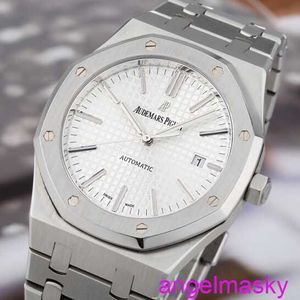 Berömd AP Wrist Watch Royal Oak Series 15400st.OO.1220ST.02 White Mens Fashion Leisure Business Sports Watch
