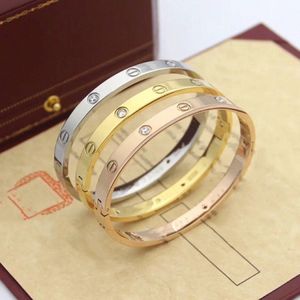 Designer -Armband für Frauen lieben Goldarmband Edelstahl plattiert Gold Silber Rosenschmuck Diamant Legierung Armband Armbänder Designer G5RG#