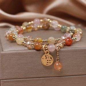 Instagram Korean Style Women's Multi Layered Colored Hair Crystal Blessing Hanging Tag Gifts to Girlfriend Bracelet