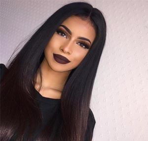 Peruvian 100 Real Human Hair Silky Straight Full Lace Wig Lace Front Wig 130180 Density in stock4475795