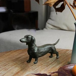 Decorative Figurines Dog Ornament Collectible Clear Texture Decoration Long Body Sculpture Animal Garden Decor