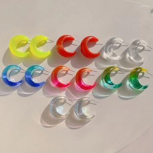 Hoop Earrings UJBOX Wholesale Bulk Big Heavy Resin Acrylic Chunky Moon For Women Party Jewelry