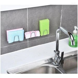 Kitchen Storage 304 Stainless Steel Sponges Holder Self Adhesive Sink Drain Drying Rack Bathroom Accessories