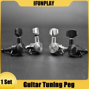 Gitarr 6st Auto Locked Locking String Guitar Tuning Pinns Keys Tuners Machine Heads For St Tl Electric Acoustic Guitar Black Chrome
