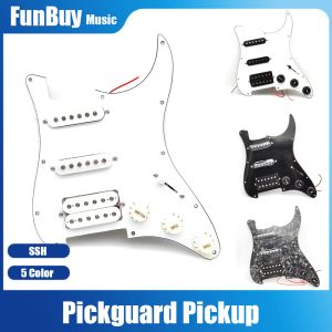 Cables Loaded Prewired Electric Guitar Pickguard Pickup SSH Humbucker Pickups Set for ST Electric Guitar Black White Pearl