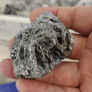 Dekorativa figurer 1pc 240-340g Natural Stibnite Mineral Prov Stones Healing Reiki Study Crystals Gemstones