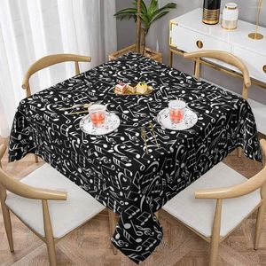 Table Cloth Music Notes Tablecloth Black And White Outdoor Cover Retro Custom DIY Decoration For Kitchen Dining Room